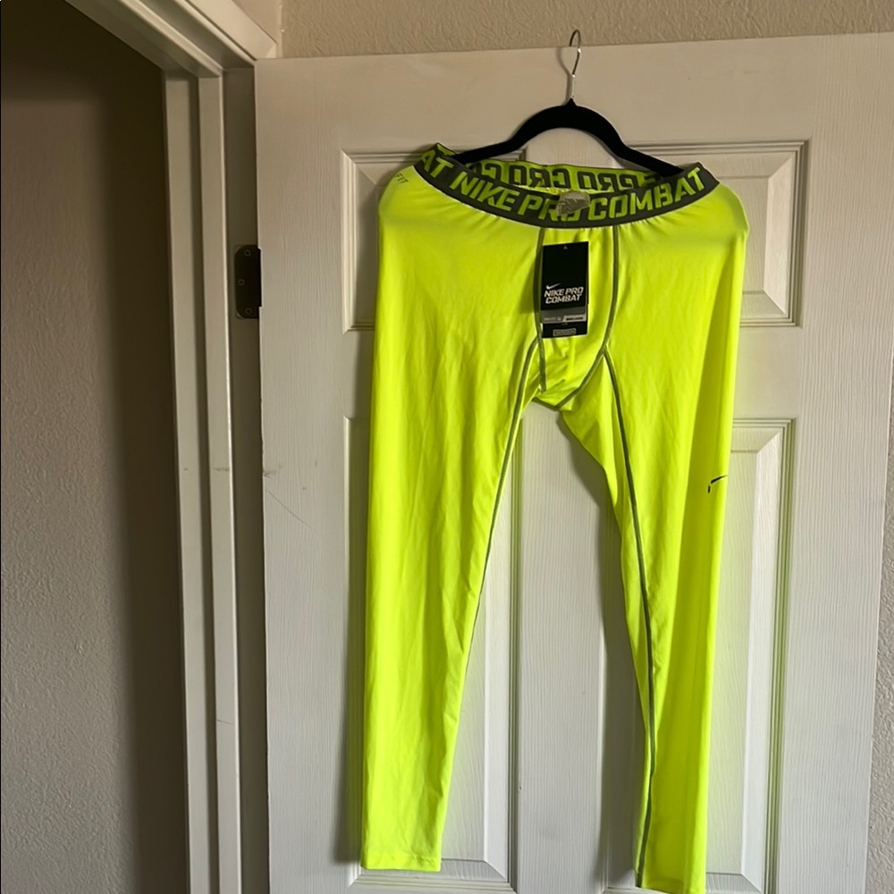 Nike Pro Combat Bright Yellow Leggings
